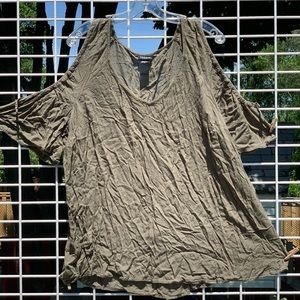 Off shoulder olive green blouse